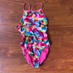 Speedo bathing suit size 14 (40) pink blue purple green
